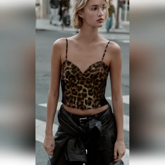 Zara Leopard Print Top - Picture 1 of 6